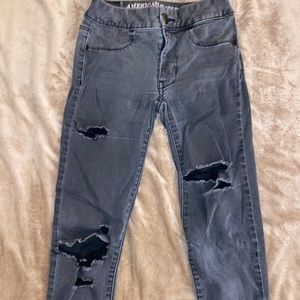 American Eagle black distressed jeans